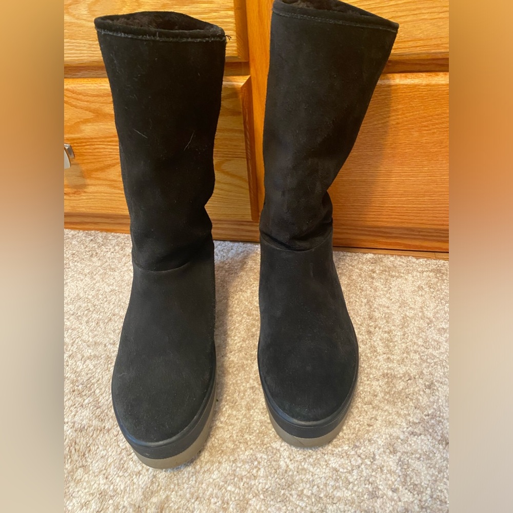 Suede winter boots (black)